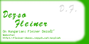 dezso fleiner business card